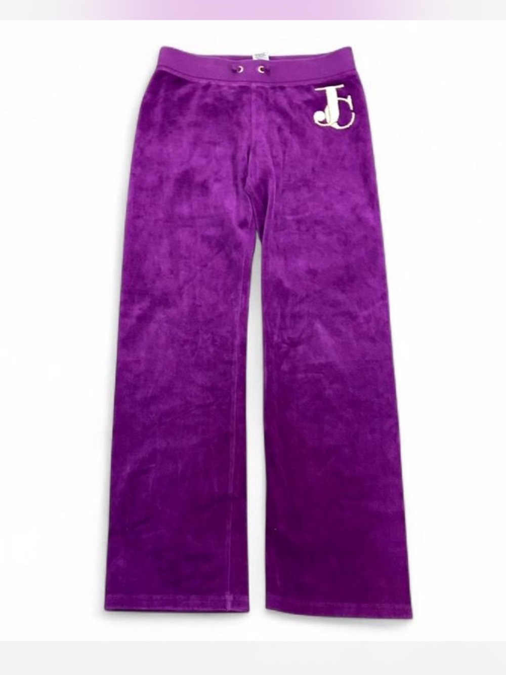 Juicy Couture Purple Velour Track Pants with Logo